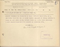 [Telegrama] 1961 septiembre 26, Lima, Perú [a] Juan Mujica, Arequipa, Perú