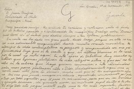 [Carta] 1960 noviembre 13, Santiago, Chile [a] Juan Mujica, Arequipa, Perú