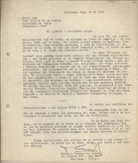 [Carta] 1960 mayo 15, Santiago, Chile [a] Juan Mujica, Arequipa, Perú