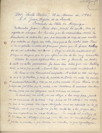 [Carta] 1961 marzo 18, Santiago, Chile [a] Juan Mujica, Arequipa, Perú