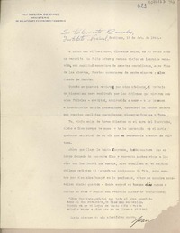 [Carta] 1942 febrero 18, Santiago, Chile [a] Clemente Canales, Instituto Nacional