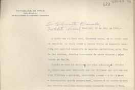 [Carta] 1942 febrero 18, Santiago, Chile [a] Clemente Canales, Instituto Nacional