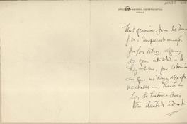 [Carta] [1952], Santiago, Chile [a] Juan Mujica, [España]