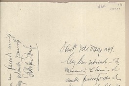 [Carta] 1944 marzo 1, Santiago, Chile [a] Juan Mujica de la Fuente