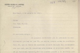 [Carta] 1940 agosto 6, Santiago, Chile [a] Juan Mujica de la Fuente