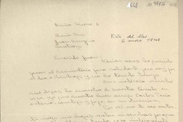[Carta] 1940 enero 6, Viña del Mar, Chile [a] Juan Mujica, Santiago
