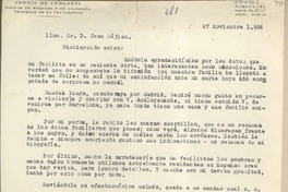 [Carta] 1956 noviembre 27, Barcelona, España [a] Juan Mujica, Santiago, Chile