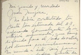[Carta] 1951 septiembre 26, San Felipe, Chile [a] Juan Mujica, Santiago