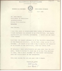 [Carta] 1962 enero 17, Gothenburg, Sweden [a] Juan Mujica, Arequipa, Perú