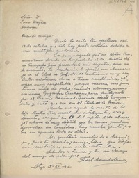 [Carta] 1962 noviembre 5, Santiago, Chile [a] Juan Mujica de la Fuente