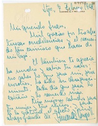 [Carta] 1968 febrero 7, Santiago, Chile [a] Juan Mujica de la Fuente