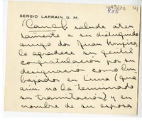 [Tarjeta] 1968 julio 29, Santiago, Chile [a] Juan Mujica de la Fuente, Lima, Perú