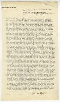 [Carta] 1945 diciembre 7, Bahía Blanca, Argentina [a] Claudio Aliaga Cobo