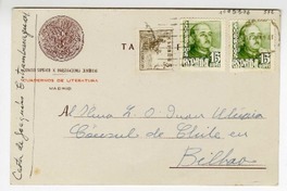 [Tarjeta postal] 1949 junio 9, Madrid, España [a] Juan Mujica de la Fuente