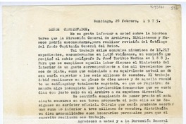 [Carta] 1975 febrero 28, Santiago, Chile [a] Patricio Estellé Méndez.