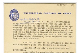 [Tarjeta] 1974 mayo 16, Talca, Chile [a] Juan Mujica, Santiago