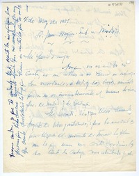 [Carta] 1957 mayo 4, Santiago, Chile [a] Juan Mujica, Madrid, España