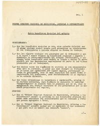 Primer Congreso Nacional de Escritores, Artístas e Intelectuales