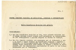 Primer Congreso Nacional de Escritores, Artístas e Intelectuales