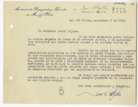 [Carta] 1946 noviembre 8, Mar del Plata, Argentina [a] Juan Mujica