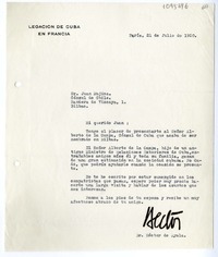 [Carta] 1950 julio 21, París, Francia [a] Juan Mujica, Bilbao, España