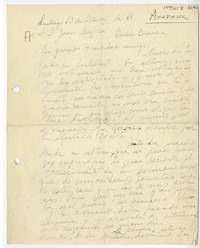 [Carta] 1946 octubre 13, Santiago, Chile [a] Juan Mujica, Bahía Blanca, Argentina