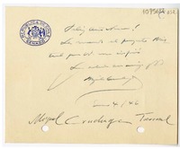 [Tarjeta] 1946 enero 4, Santiago, Chile [a] Juan Mujica, Bahía Blanca, Argentina