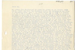 [Carta] [1947] abril 21, Buenos Aires, Argentina [a] Juan Mujica, Bahía Blanca, Argentina