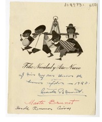 [Tarjeta] 1950, Buenos Aires, Argentina [a] Juan Mujica, Bilbao, España