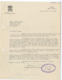 [Carta] 1950 febrero 27, Madrid, España [a] Juan Mujica, Bilbao, España