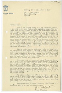 [Carta] 1950 diciembre 14, Madrid, España [a] Juan Mujica, Bilbao, España