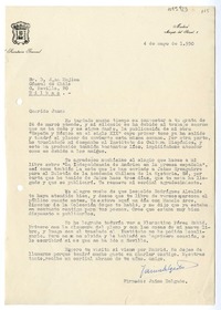 [Carta] 1950 mayo 4, Madrid, España [a] Juan Mujica, Bilbao, España