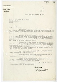 [Carta] 1950 diciembre 6, Nueva York [a] Juan Mujica, Bilbao, España