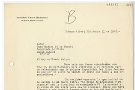 [Carta] 1945 diciembre 13, Buenos Aires, Argentina [a] Juan Mujica, Bahía Blanca, Argentina