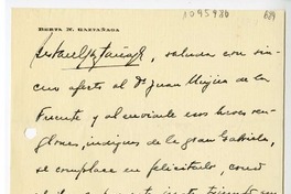 [Carta] 1945 noviembre 17, Bahia Blanca, Argentina [a] Juan Mujica de la Fuente