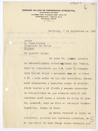 [Carta] 1950 noviembre 7, Santiago, Chile [a] Juan Mujica, Bilbao, España