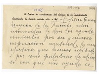 [Tarjeta] 1946, Curico, Chile [a] Juan Mujica de la Fuente