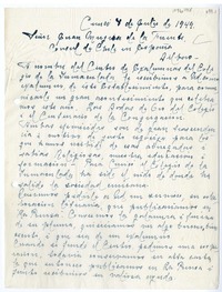 [Carta] 1949 julio 8, Curicó, Chile [a] Juan Mujica de la Fuente, Bilbao, España