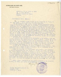 [Carta] 1948 julio 19, Santiago, Chile [a] Juan Mujica de la Fuente, Mendoza, Chile