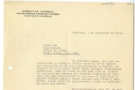 [Carta] 1946 noviembre 2, Santiago, Chile [a] Juan Mujica de la Fuente, Bahía Blanca, Argentina
