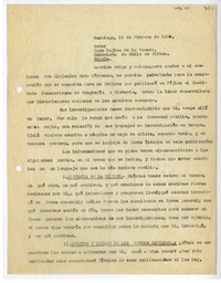 [Carta] 1950 febrero 15, Santiago, Chile [a] Juan Mujica de la Fuente, Bilbao, España
