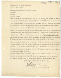 [Carta] 1952 abril 25, Santiago, Chile [a] Juan Mujica de la Fuente