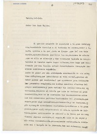 [Carta] 1949 mayo 5, Madrid, España [a] Juan Mujica de la Fuente