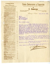 [Carta] 1928 junio 23, Santiago, Chile, [a] Juan Mujica de la Fuente, San Sebastián, España