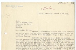 [Carta] 1935 marzo 5, Santiago, Chile, [a] Carlos Morla Lynch, Madrid, España