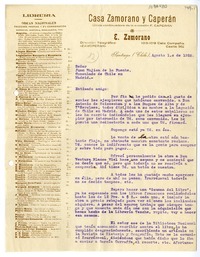 [Carta] 1928 agosto 1, Santiago, Chile, [a] Juan Mujica de la Fuente, Consulado de Chile en Madrid