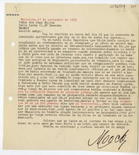 [Carta] 1933 noviembre 1, Barcelona, España [a] Juan Mujica de la Fuente, Madrid