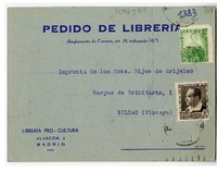 [Tarjeta] 1936 enero 13, Madrid, España [a] Juan Mujica de la Fuente, Bilbao
