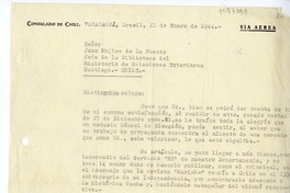 [Carta] 1944 enero 21, Paranaguá, Brasil [a] Juan Mujica de la Fuente, Santiago, Chile