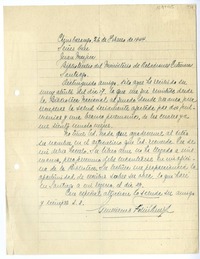[Carta] 1944 febrero 26, Chimbarongo, Chile [a] Juan Mujica de la Fuente, Santiago